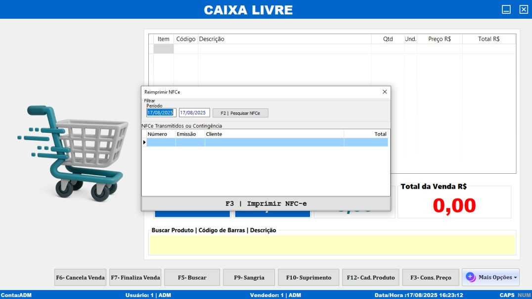Reiprimir Uma Nota Fiscal NFC-e
